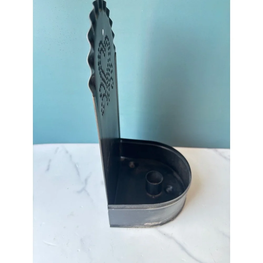 Vintage Punched Tin Wall Sconce Heart Taper Candle Holder Primitive Farmhouse